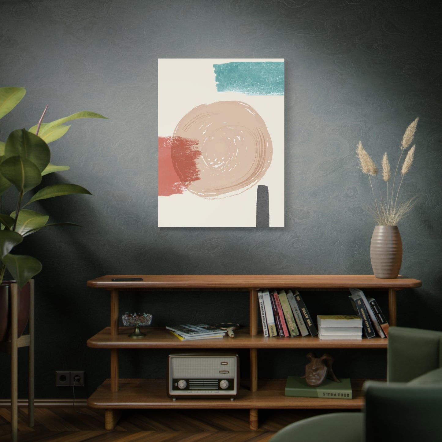 Soft Dune Palette Art 1.3 - Matte Canvas Decor with Minimalist Leaf Design