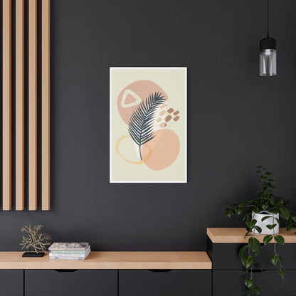 Pink Minimal  Flower Art Set 1.2 - Matte Canvas Decor with Minimalist Leaf Design
