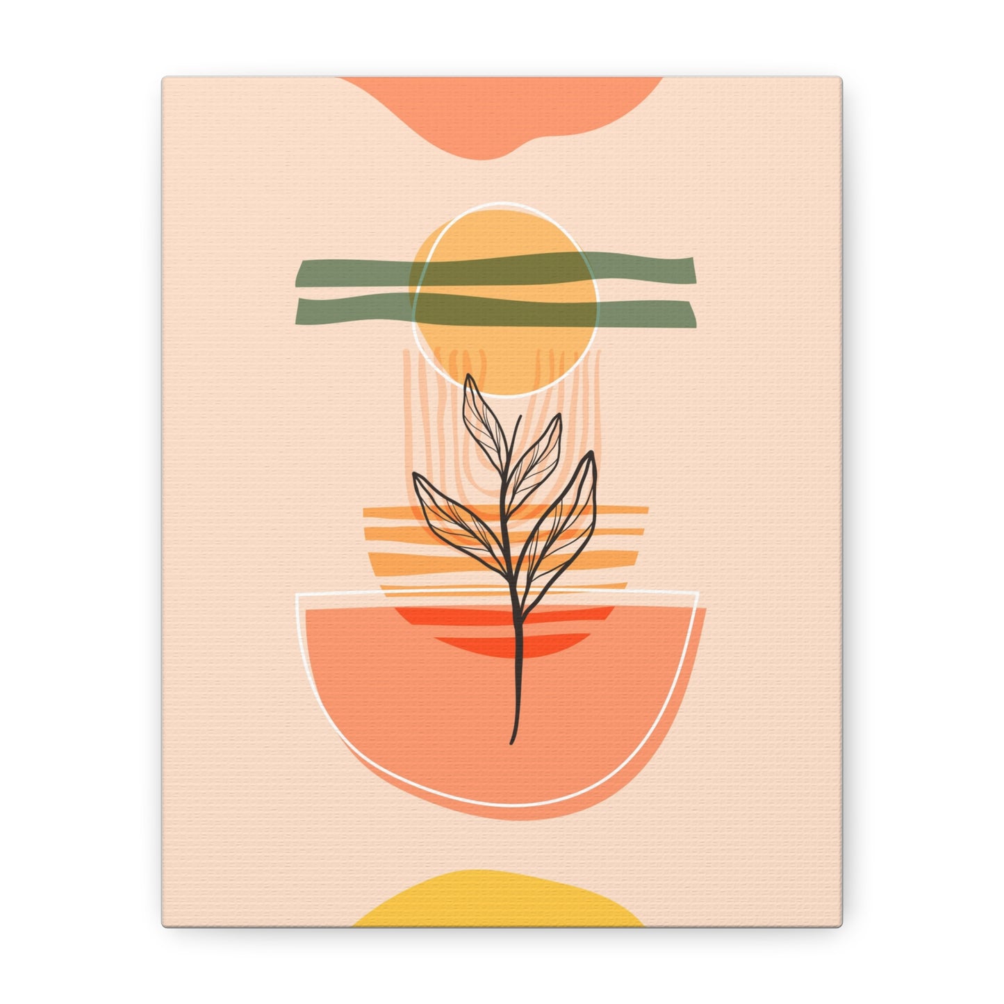 Sunway Minimal Art Set 1.3 - Matte Canvas Decor with Minimalist Leaf Design