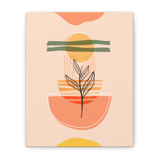 Sunway Minimal Art Set 1.3 - Matte Canvas Decor with Minimalist Leaf Design