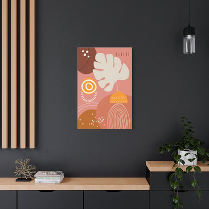 Wander Vase Art Set 1.3 - Matte Canvas Decor with Minimalist Leaf Design