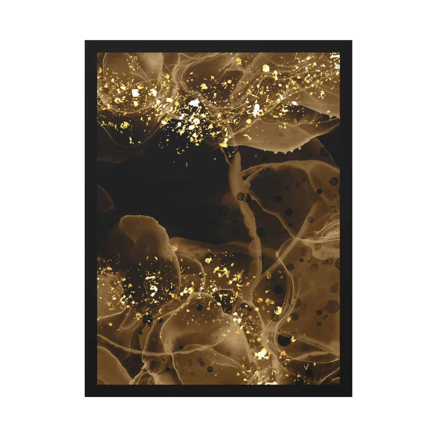 Gold Dust Art Set 1.3 - Matte Canvas Decor with Minimalist Leaf Design