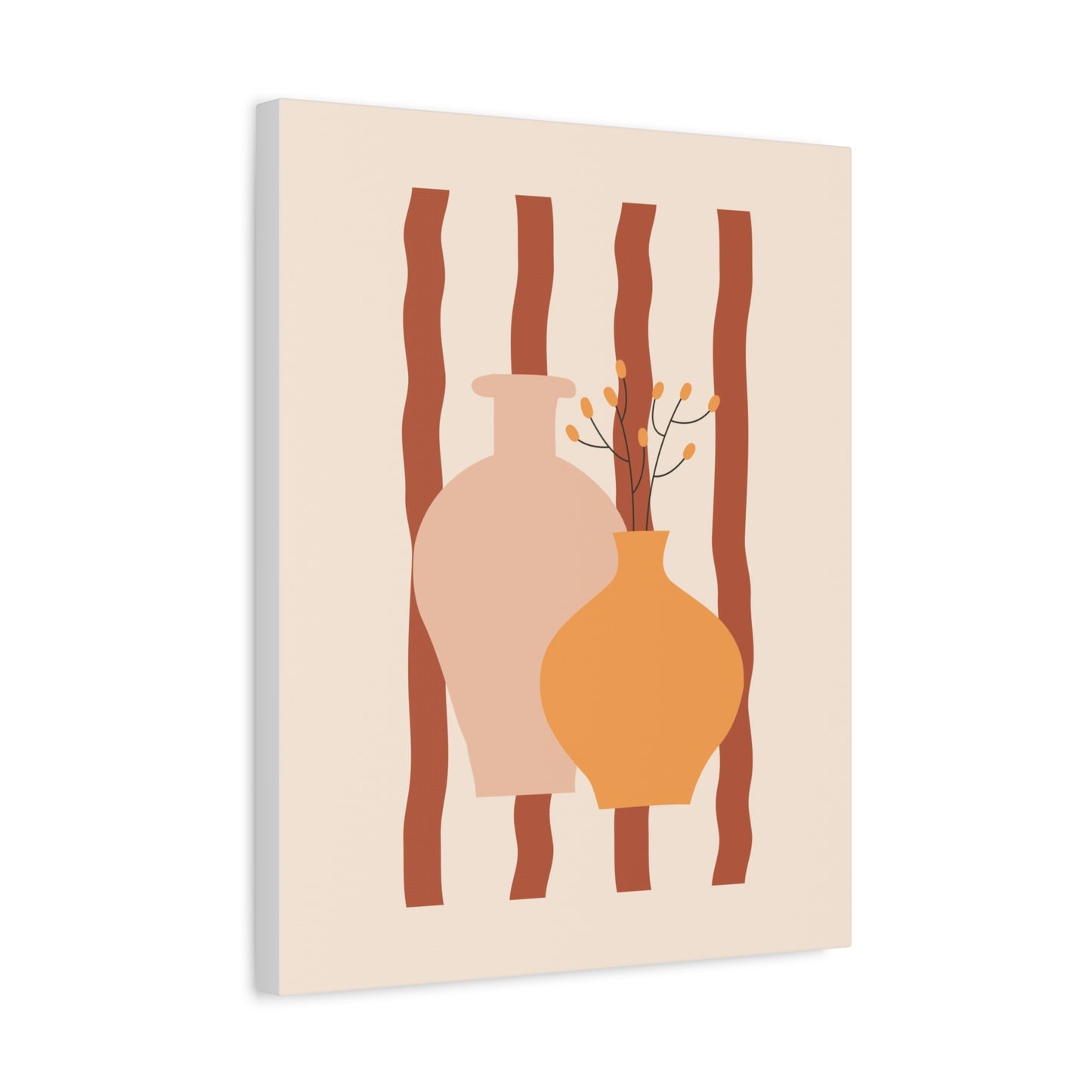 Petal Village Art 1.1 - Matte Canvas Decor with Minimalist Leaf Design