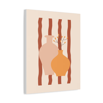 Petal Village Art 1.1 - Matte Canvas Decor with Minimalist Leaf Design