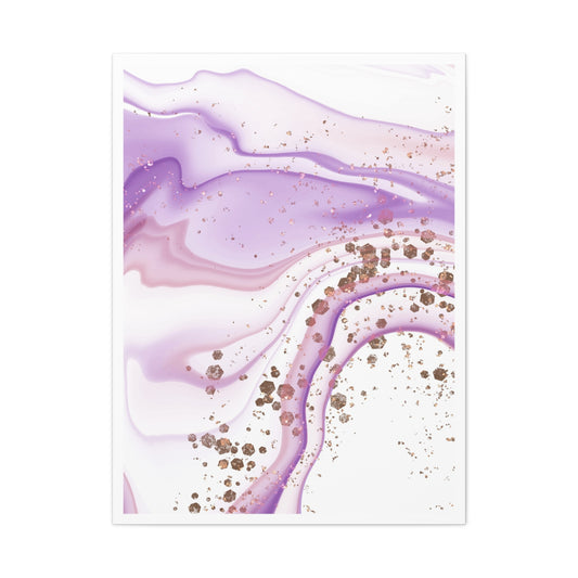 Blush Pink Marble Wall Art Set 1.3 - Matte Canvas Decor with Minimalist Leaf Design