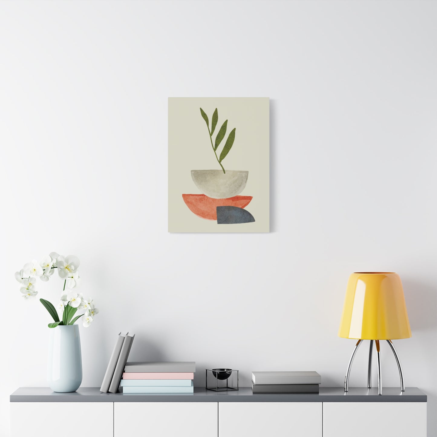 Flower Wall Art Set 1.3 - Matte Canvas Decor with Minimalist Leaf Design