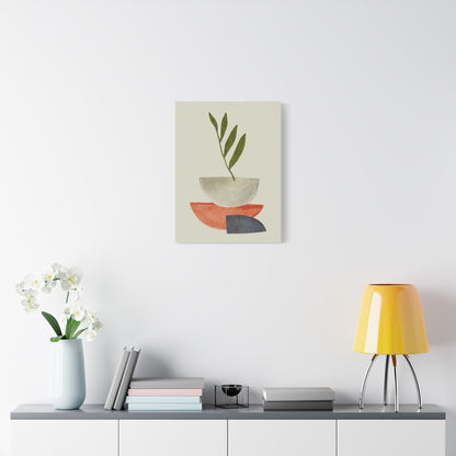 Flower Wall Art Set 1.3 - Matte Canvas Decor with Minimalist Leaf Design