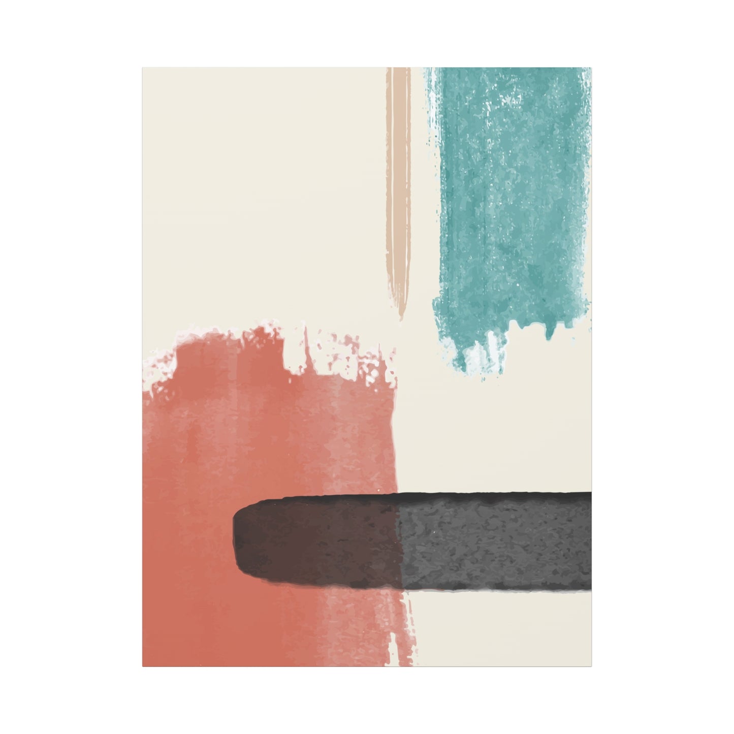 Soft Dune Palette Art 1.1 - Matte Canvas Decor with Minimalist Leaf Design