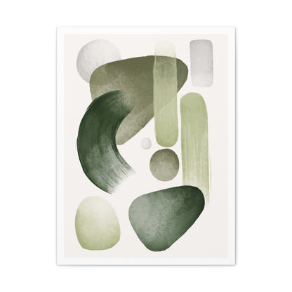 Olive Green Art Set 1.2- Matte Canvas Decor with Minimalist Leaf Design