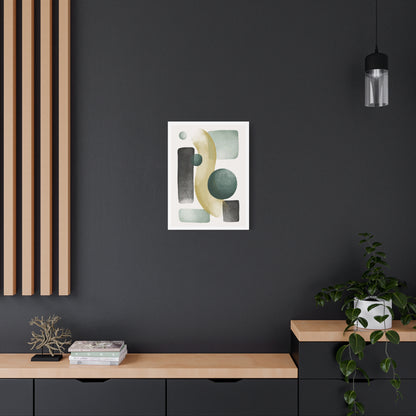 Army Green Art Set 1.2 - Matte Canvas Decor with Minimalist Leaf Design