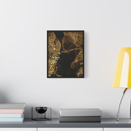 Gold Dust Art Set 1.1 - Matte Canvas Decor with Minimalist Leaf Design