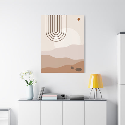 Brown View Wall Art Set 1.1 - Matte Canvas Decor with Minimalist Leaf Design