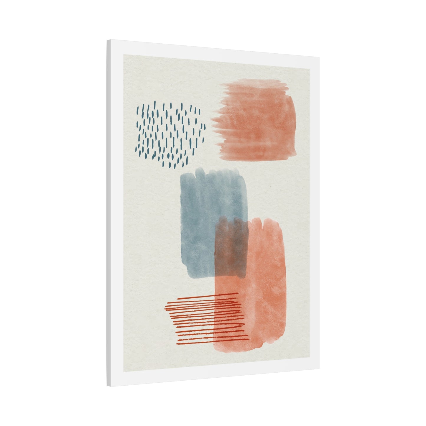 Wander Brush Art 1.3 - Matte Canvas Decor with Minimalist Leaf Design