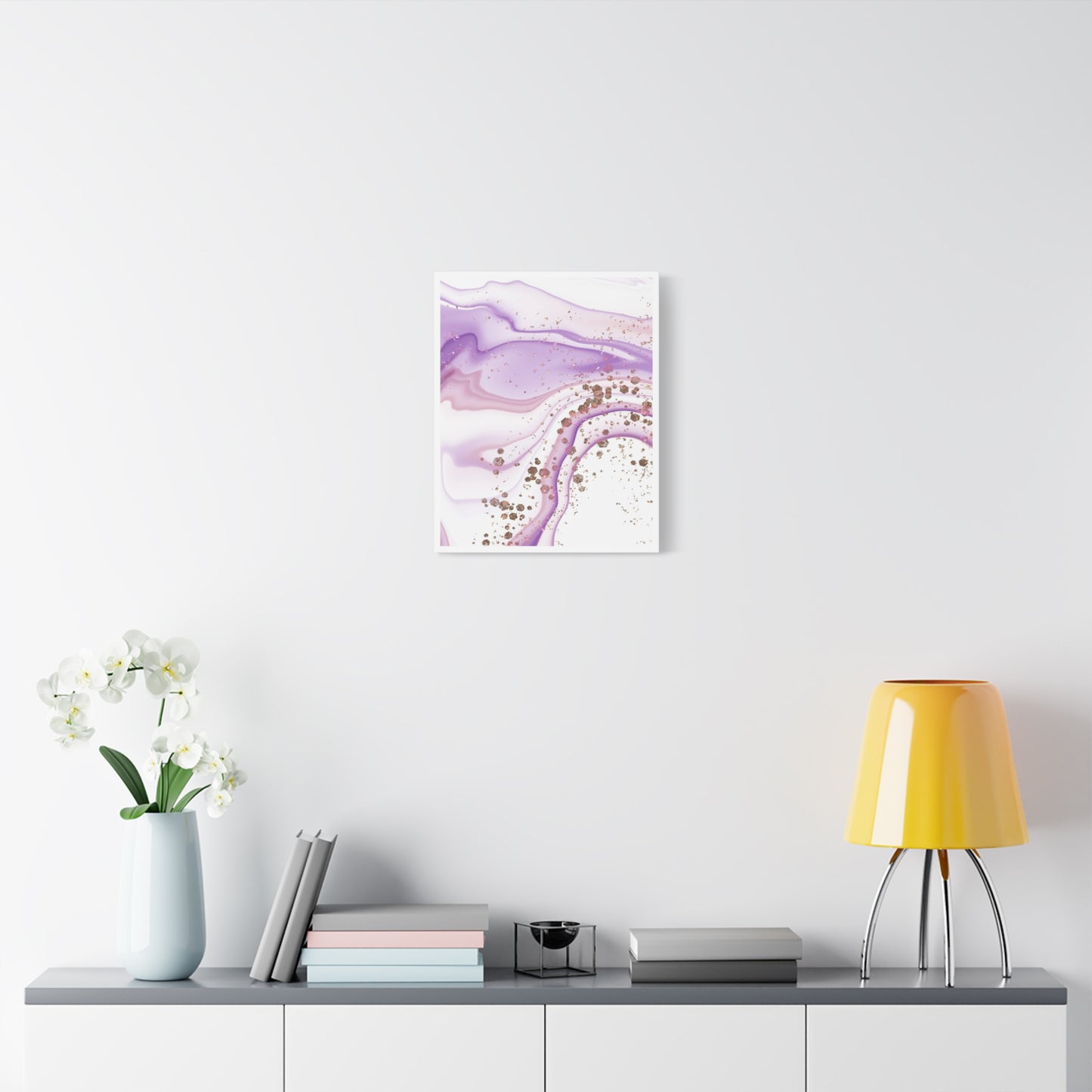 Blush Pink Marble Wall Art Set 1.3 - Matte Canvas Decor with Minimalist Leaf Design