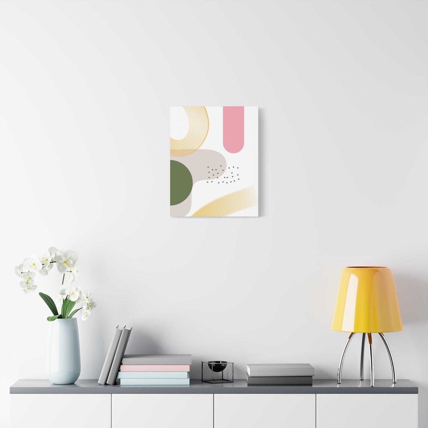 Minimal Geo Art Set 1.2 - Matte Canvas Decor with Minimalist Leaf Design