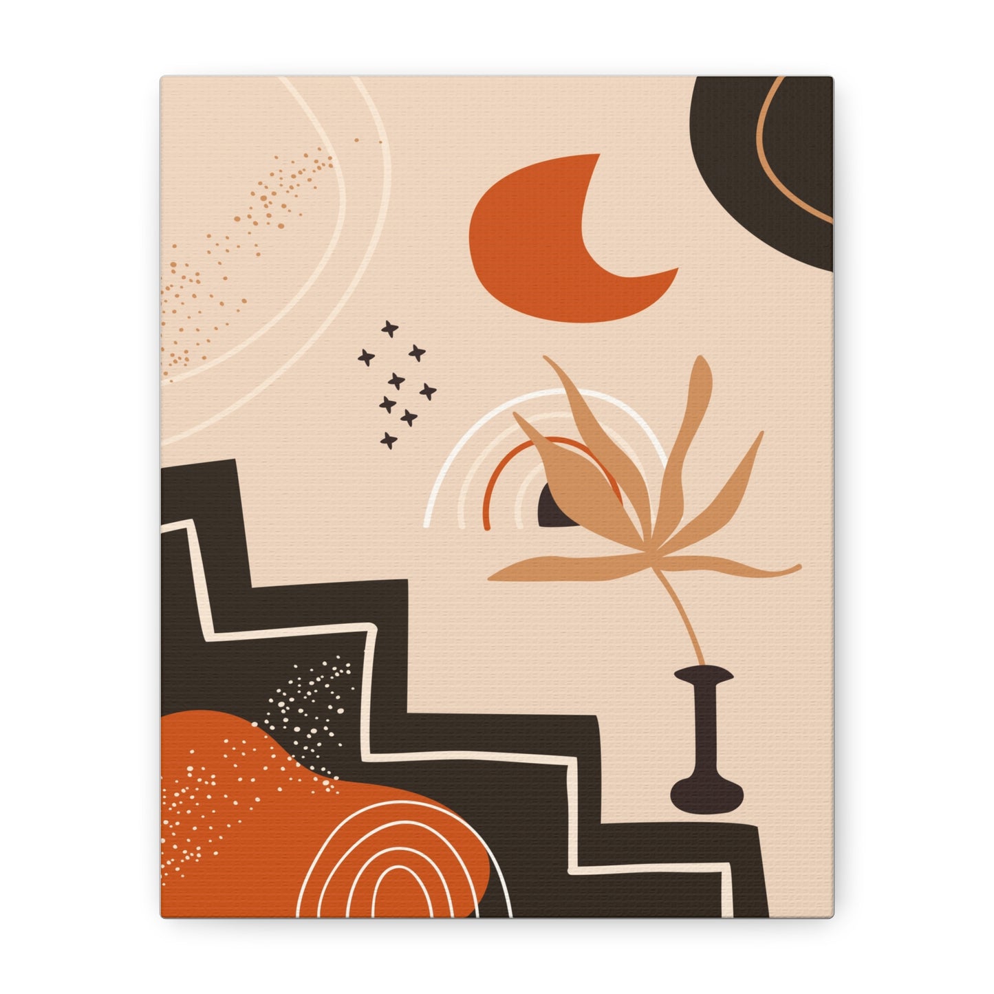 Boheme Luna  Art Set 1.2 - Matte Canvas Decor with Minimalist Leaf Design