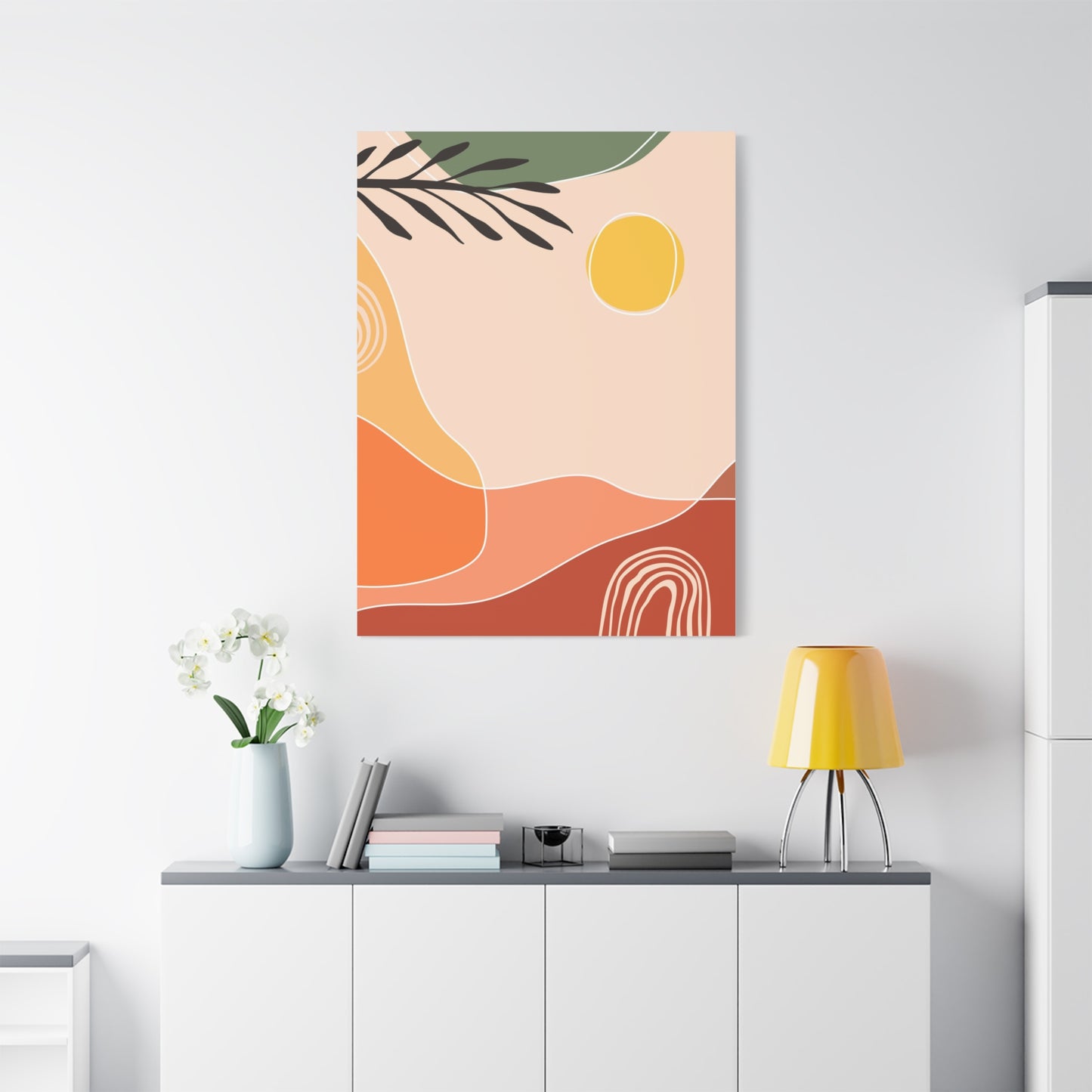 Sunway Minimal Art Set 1.2 - Matte Canvas Decor with Minimalist Leaf Design