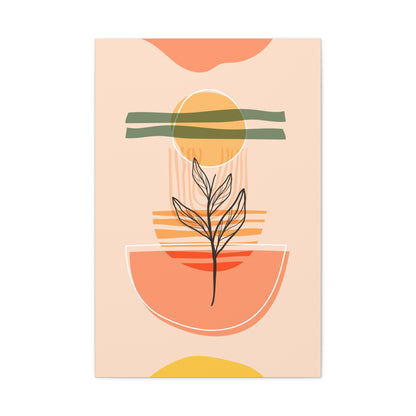 Sunway Minimal Art Set 1.3 - Matte Canvas Decor with Minimalist Leaf Design