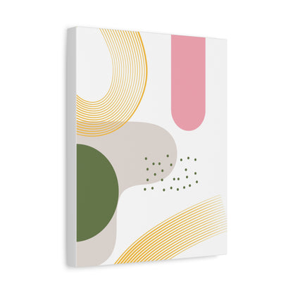 Minimal Geo Art Set 1.2 - Matte Canvas Decor with Minimalist Leaf Design