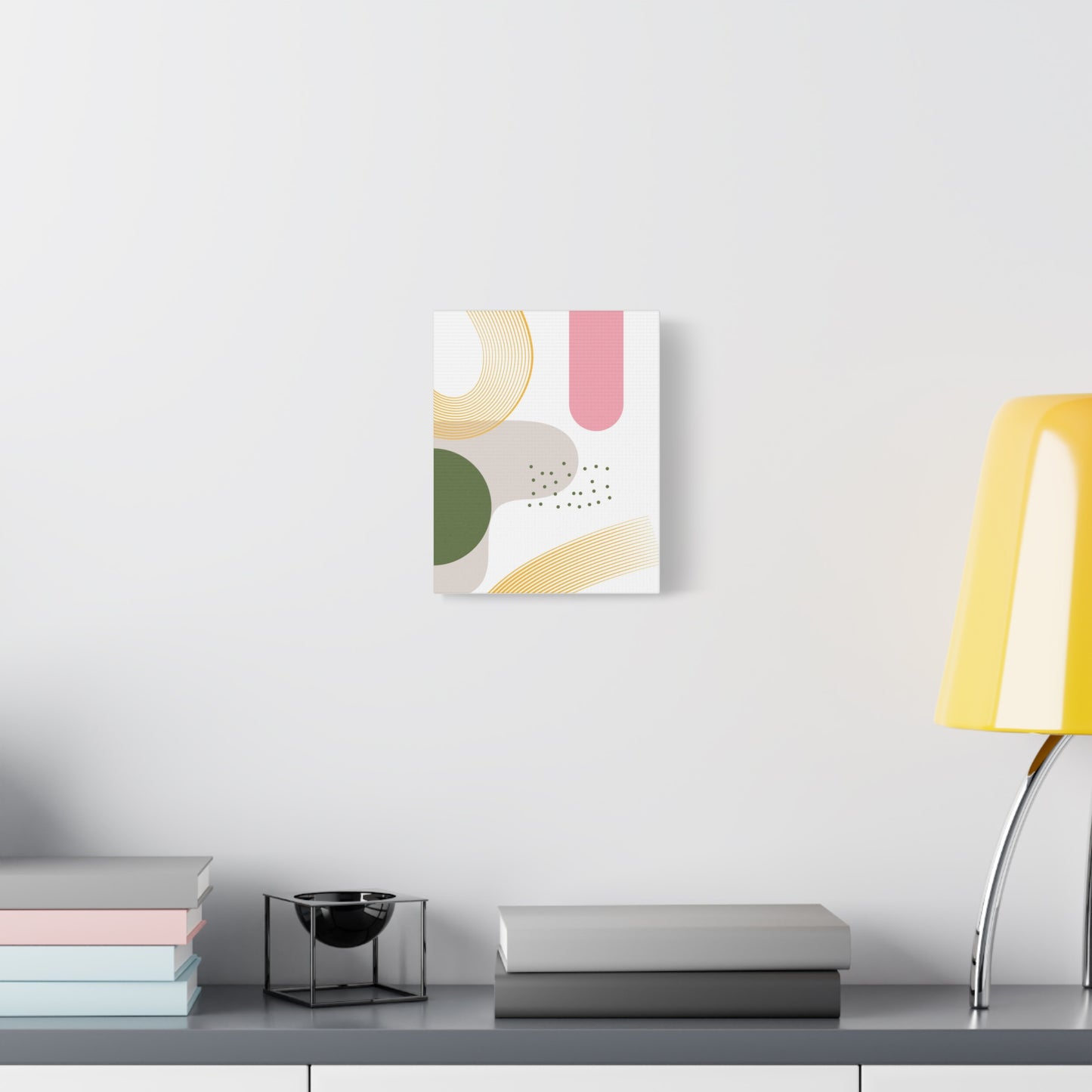Minimal Geo Art Set 1.2 - Matte Canvas Decor with Minimalist Leaf Design