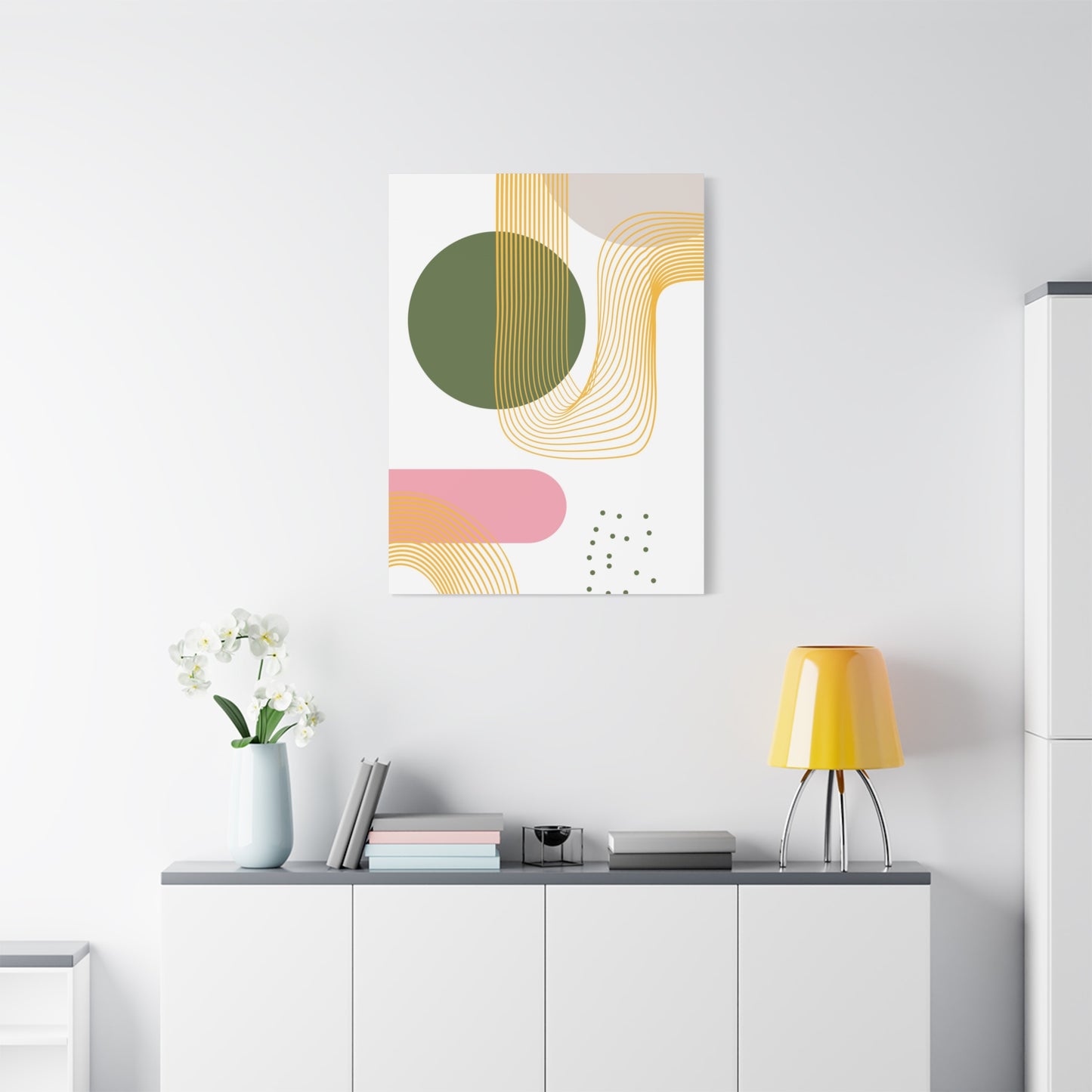 Minimal Geo Art Set 1.1 - Matte Canvas Decor with Minimalist Leaf Design
