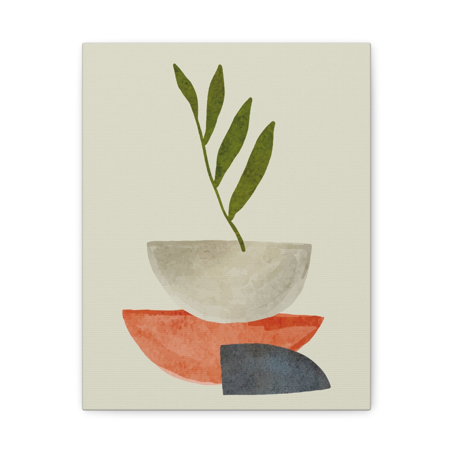 Flower Wall Art Set 1.3 - Matte Canvas Decor with Minimalist Leaf Design