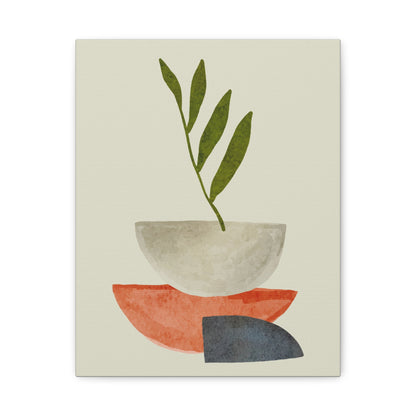 Flower Wall Art Set 1.3 - Matte Canvas Decor with Minimalist Leaf Design