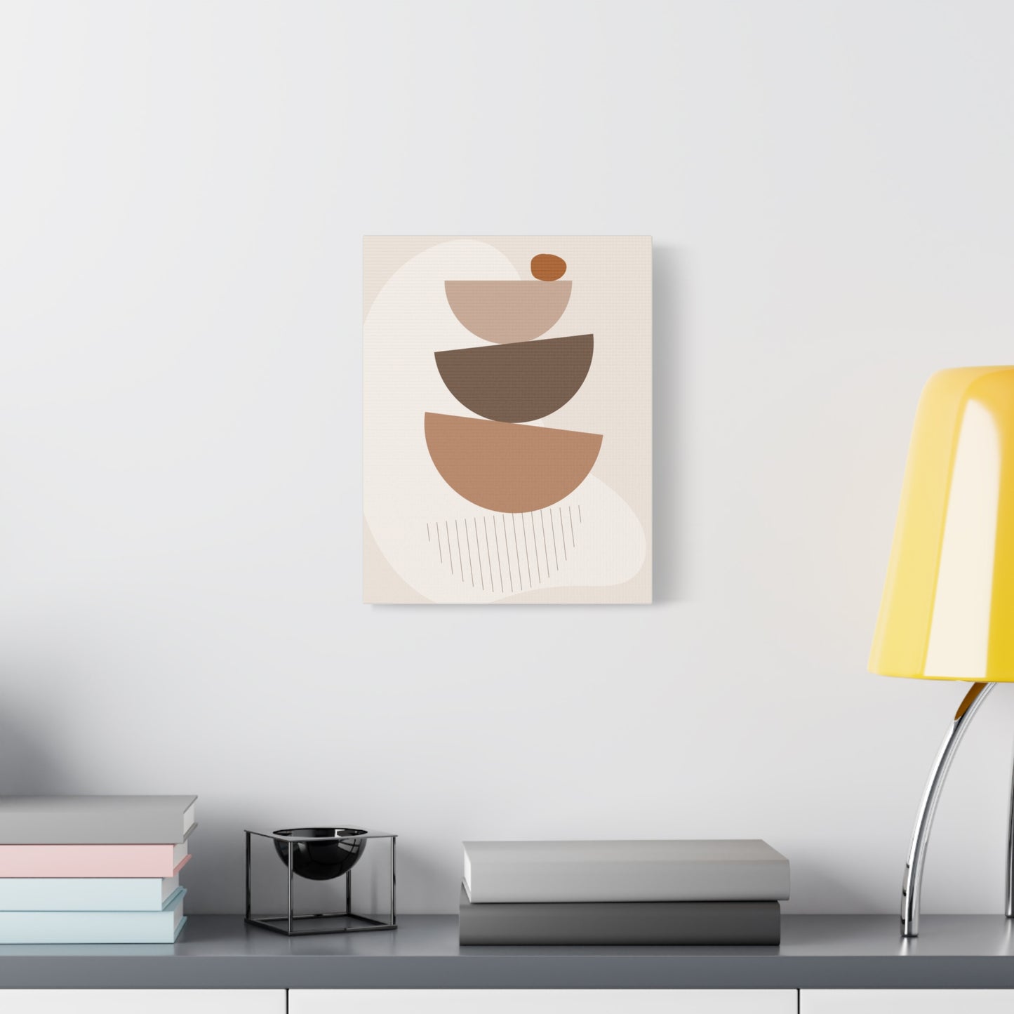 Brown View Wall Art Set 1.2 - Matte Canvas Decor with Minimalist Leaf Design