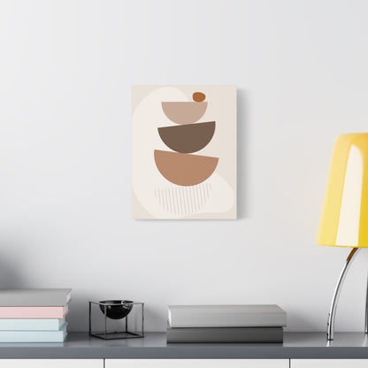 Brown View Wall Art Set 1.2 - Matte Canvas Decor with Minimalist Leaf Design