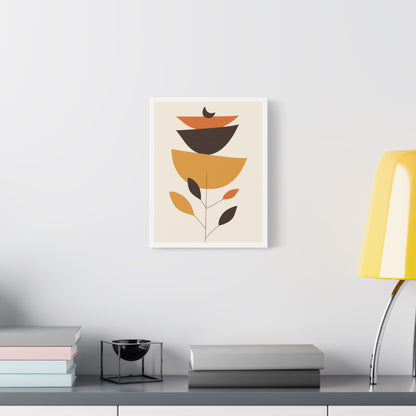 Lunar Bloom Art Set 1.2 - Matte Canvas Decor with Minimalist Leaf Design