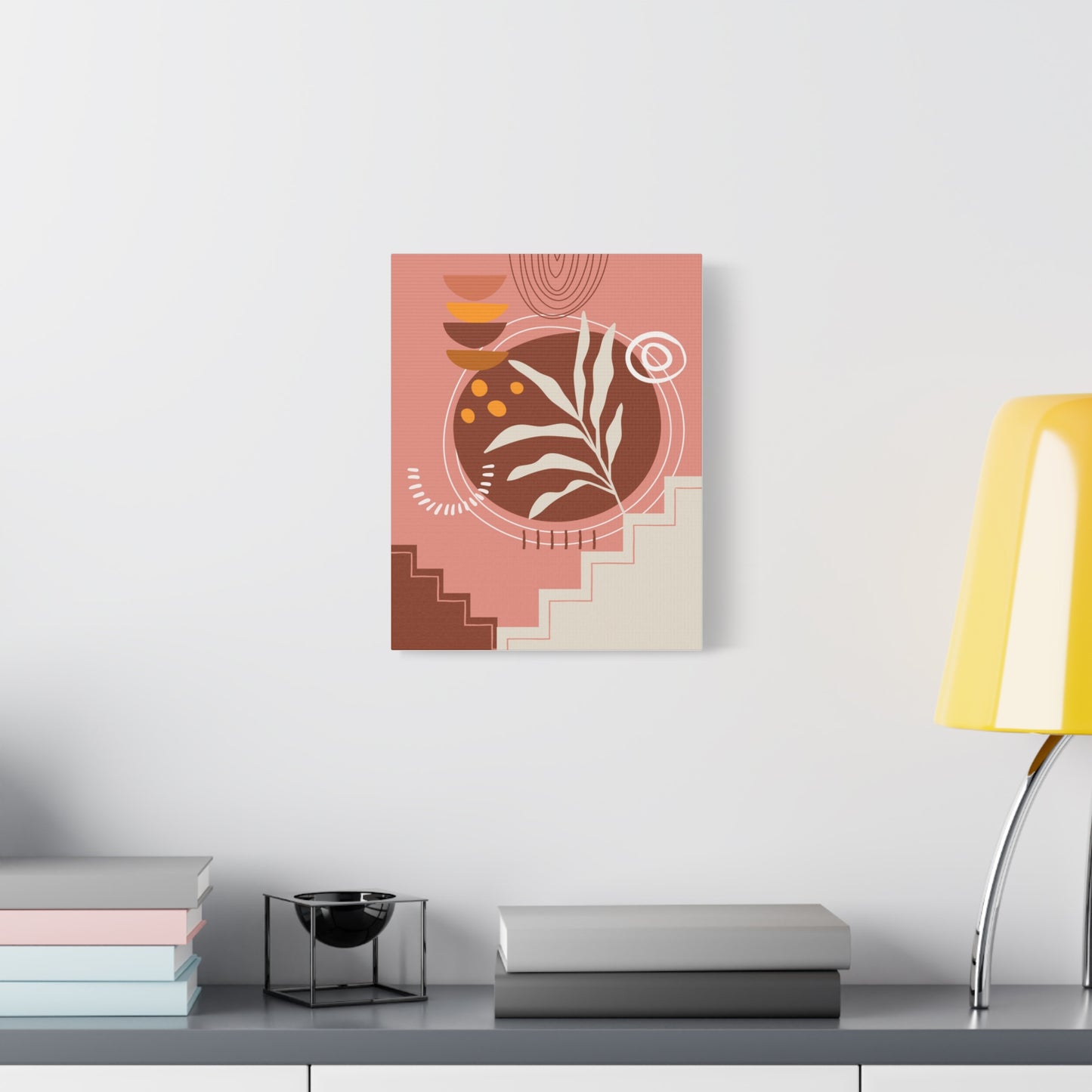 Wander Vase Art Set 1.1 - Matte Canvas Decor with Minimalist Leaf Design