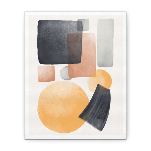 Minimal Watercolor Brush Art Set 1.1 - Matte Canvas Decor with Minimalist Leaf Design