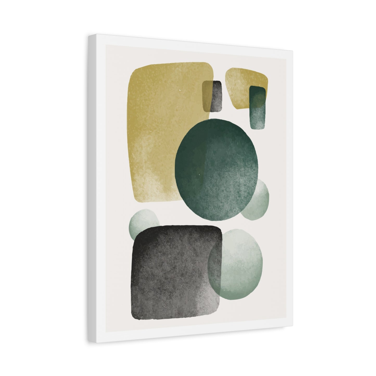 Army Green Art Set 1.1 - Matte Canvas Decor with Minimalist Leaf Design