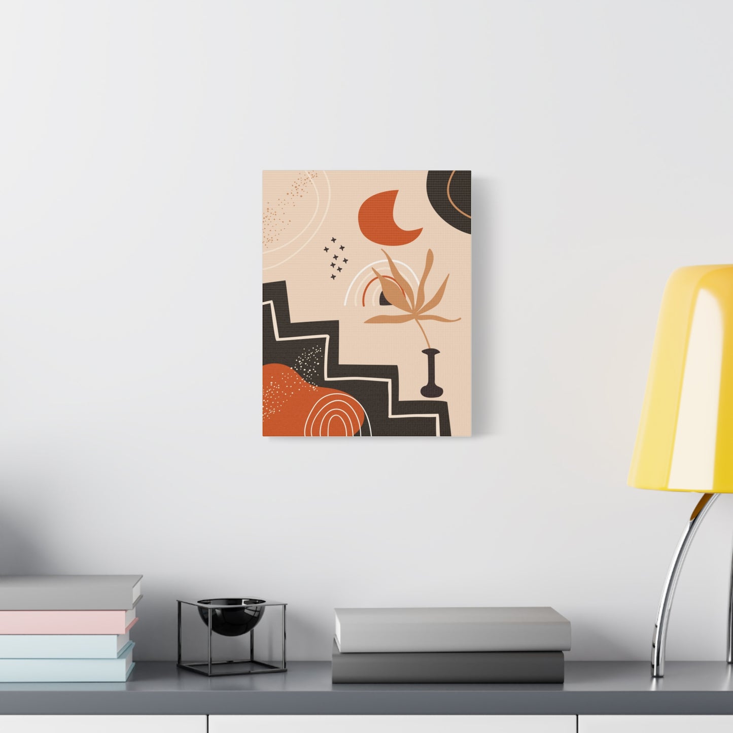 Boheme Luna  Art Set 1.2 - Matte Canvas Decor with Minimalist Leaf Design