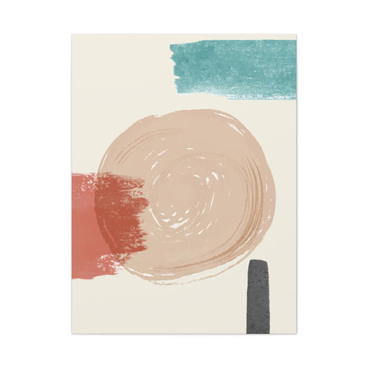 Soft Dune Palette Art 1.3 - Matte Canvas Decor with Minimalist Leaf Design