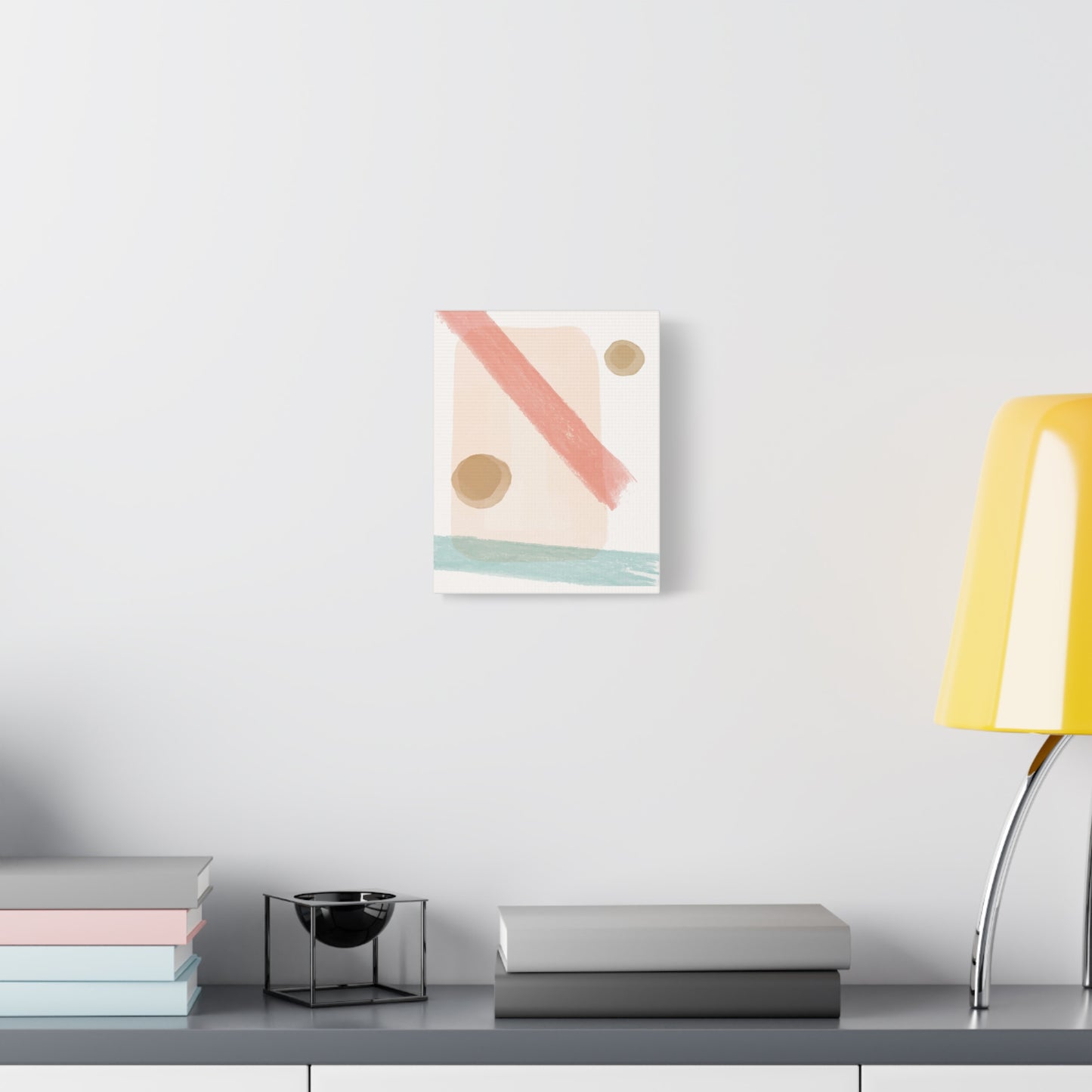 Pastel Pulse Art Set 1.2 - Matte Canvas Decor with Minimalist Leaf Design