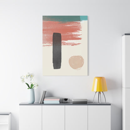Soft Dune Palette Art 1.2 - Matte Canvas Decor with Minimalist Leaf Design