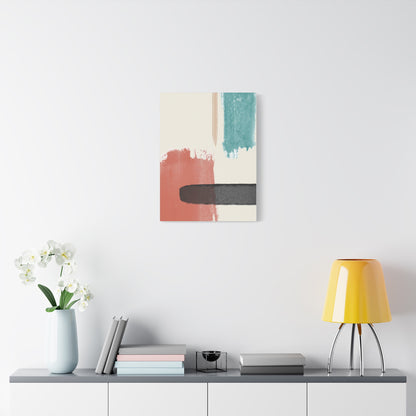 Soft Dune Palette Art 1.1 - Matte Canvas Decor with Minimalist Leaf Design
