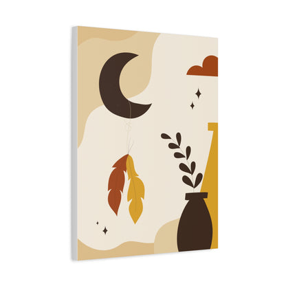 Nocturne Petal Art Set 1.2 - Matte Canvas Decor with Minimalist Leaf Design