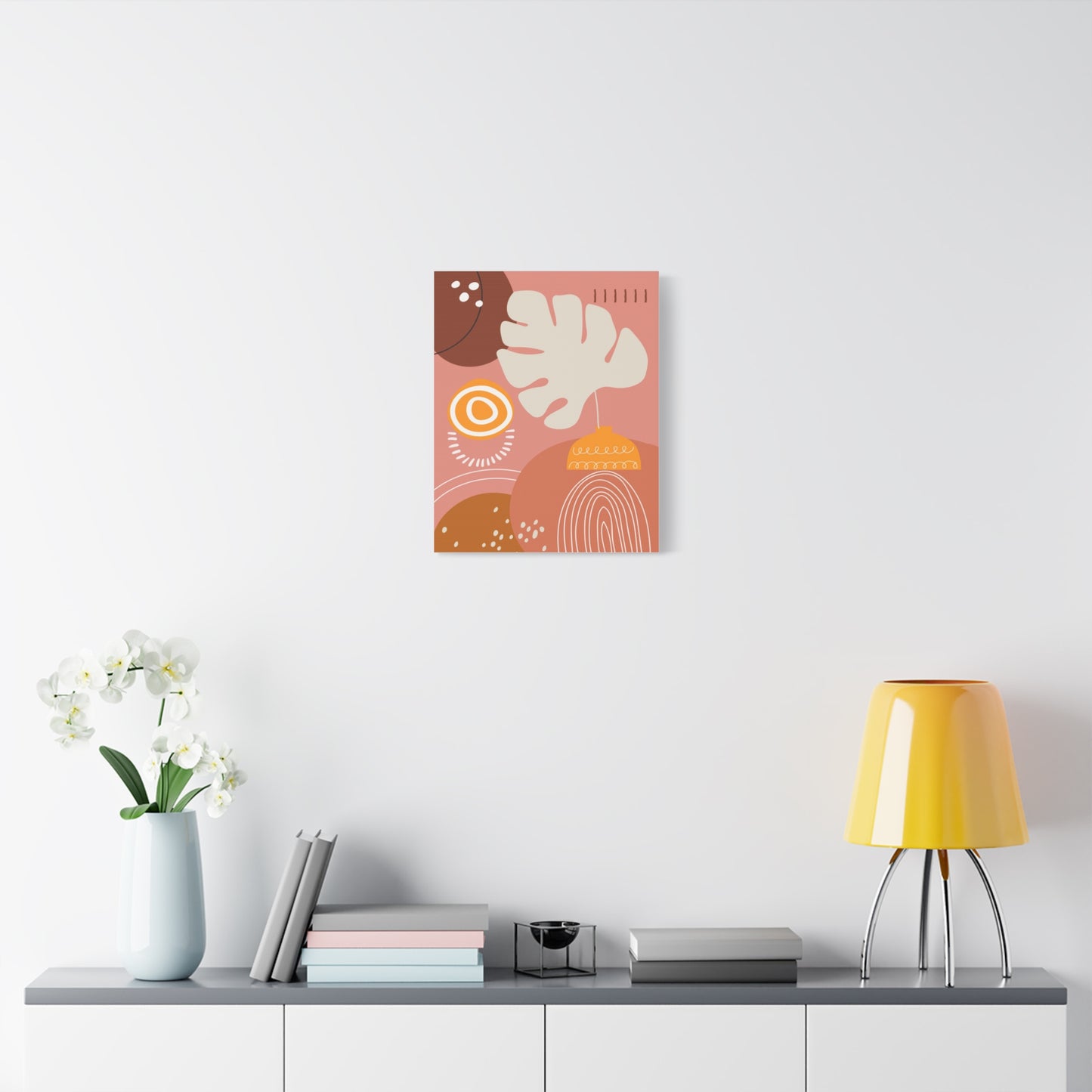 Wander Vase Art Set 1.3 - Matte Canvas Decor with Minimalist Leaf Design