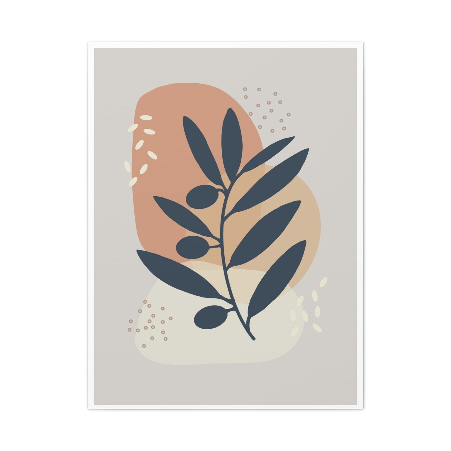 Pink Minimal  Flower Art Set 1.3 - Matte Canvas Decor with Minimalist Leaf Design
