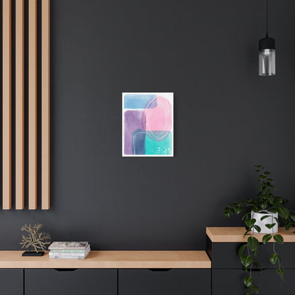 Soft Watercolor Color Art Set 1.2 - Matte Canvas Decor with Minimalist Leaf Design