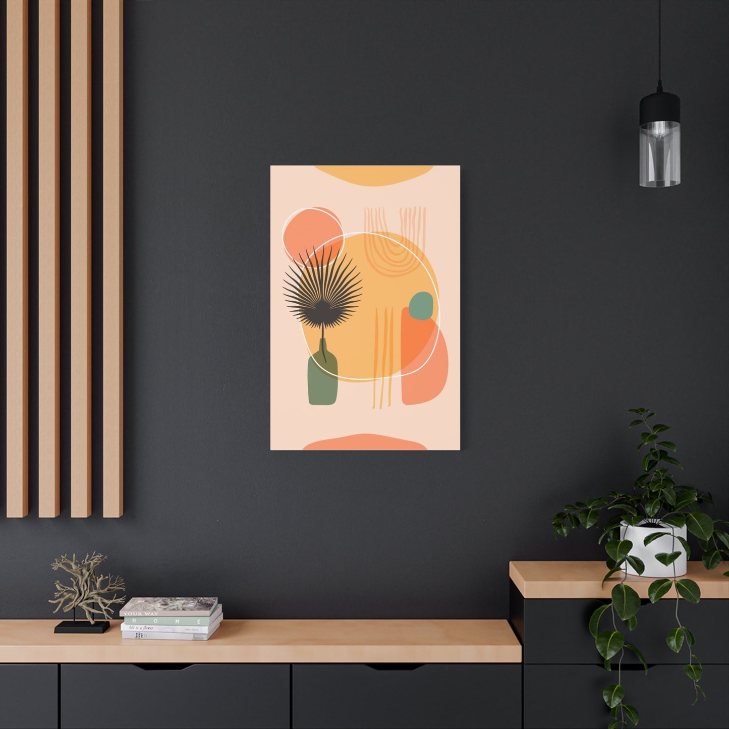 Sunway Minimal Art Set 1.1 - Matte Canvas Decor with Minimalist Leaf Design