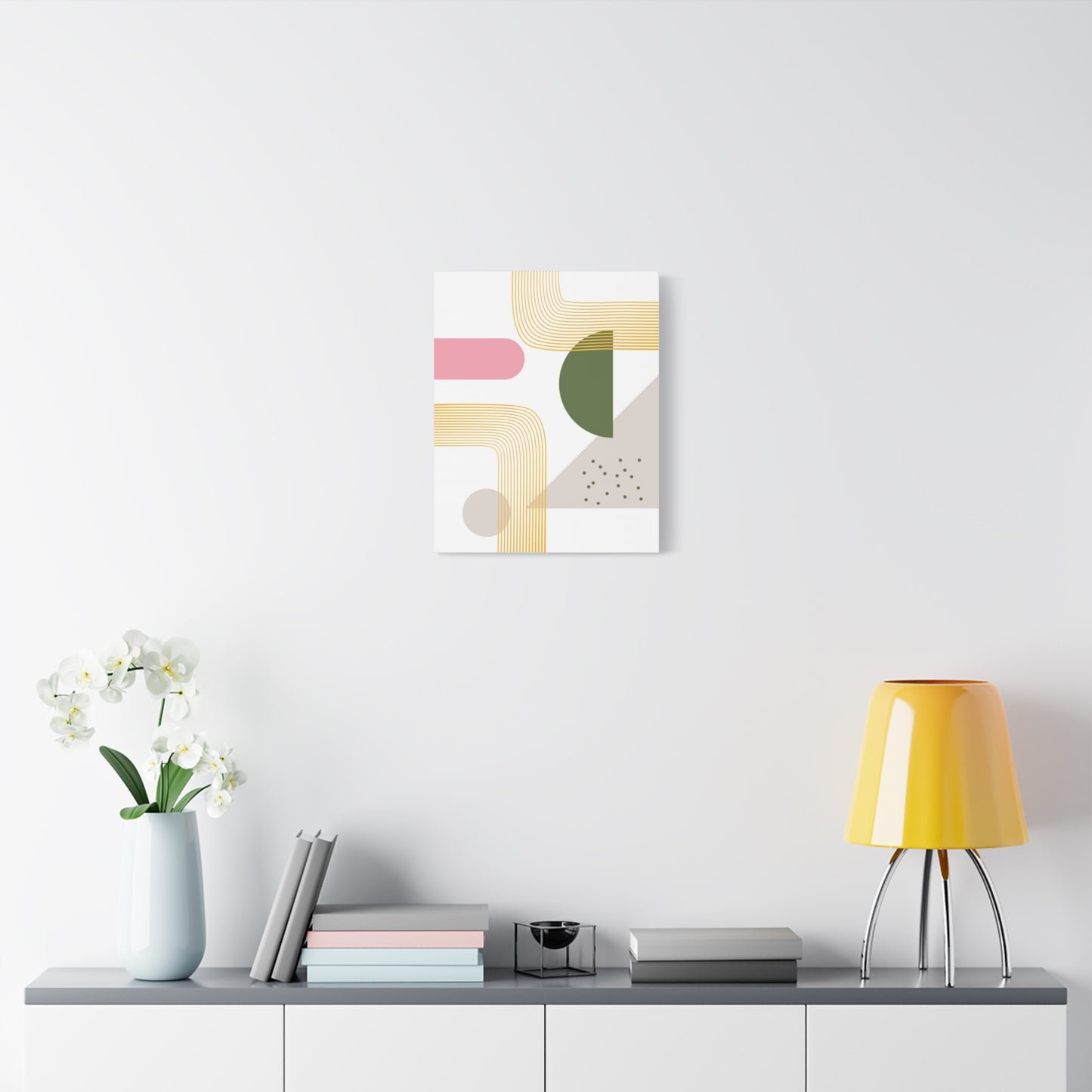 Minimal Geo Art Set 1.3 - Matte Canvas Decor with Minimalist Leaf Design
