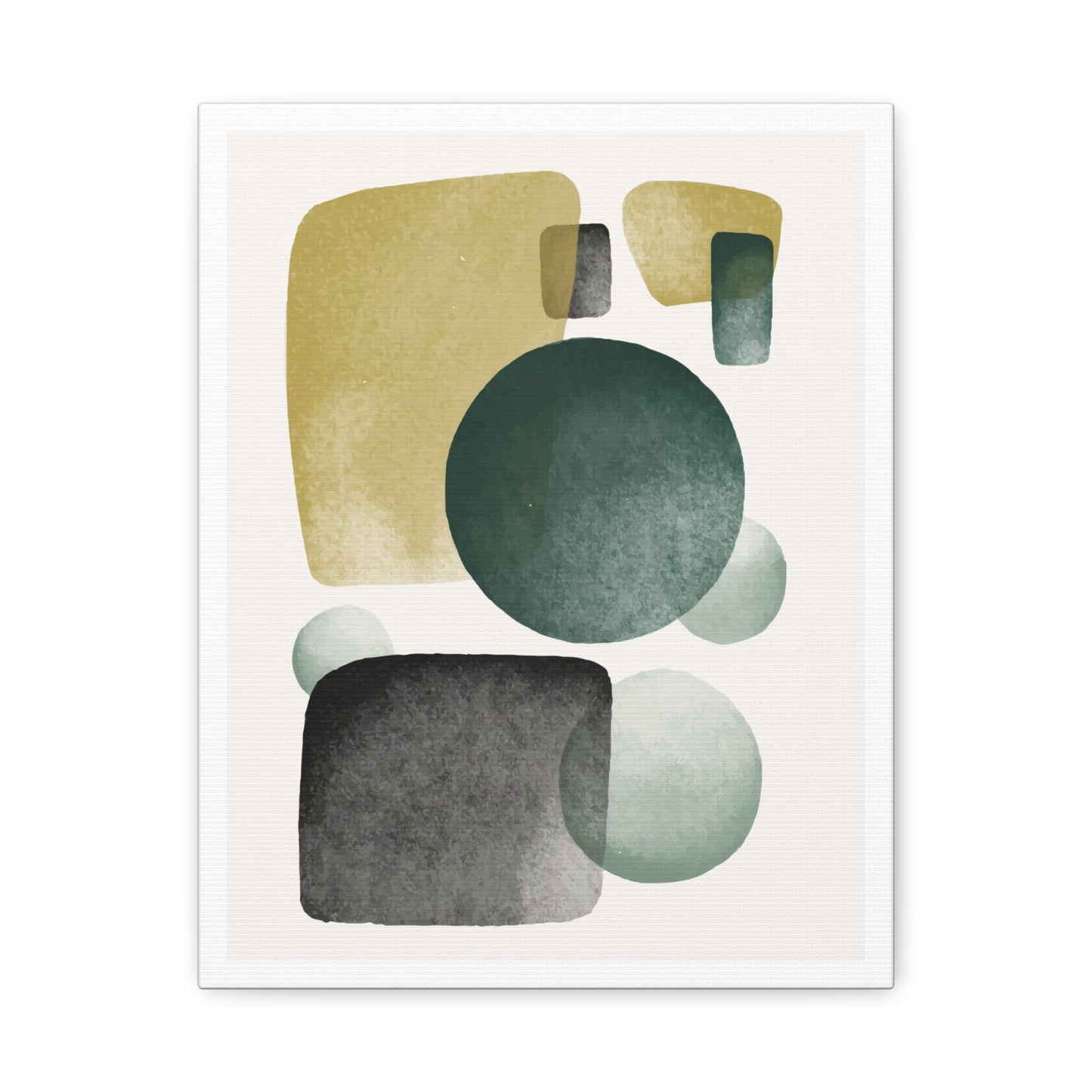 Army Green Art Set 1.1 - Matte Canvas Decor with Minimalist Leaf Design