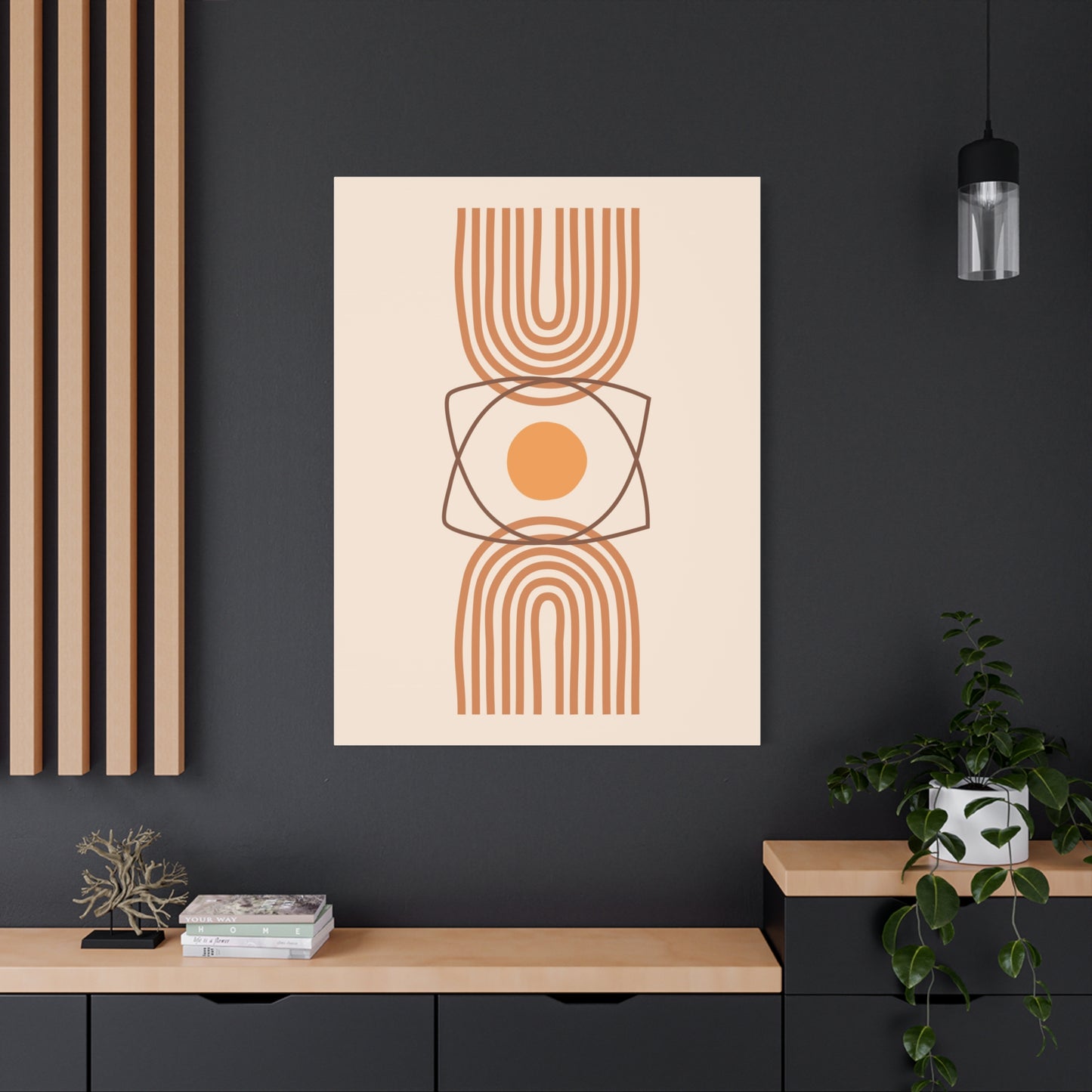 Petal Village Art 1.2 - Matte Canvas Decor with Minimalist Leaf Design