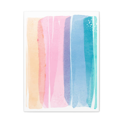 Soft Watercolor Color Set 1.3- Matte Canvas Decor with Minimalist Leaf Design