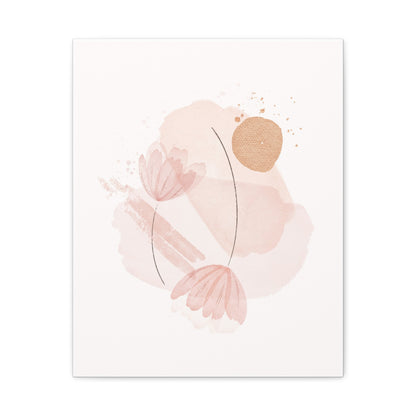 Abstract Earthy Florals Art Set 1.2 - Matte Canvas Decor with Minimalist Leaf Design