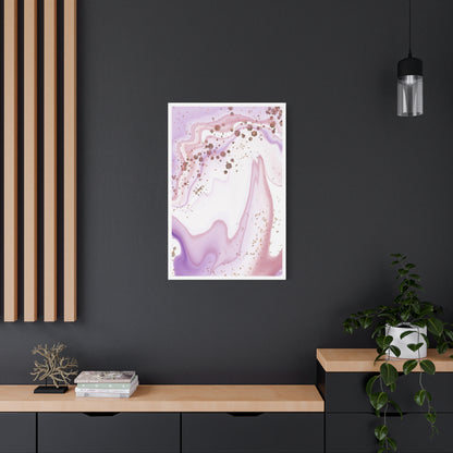 Blush Pink Marble Wall Art Set 1.1 - Matte Canvas Decor with Minimalist Leaf Design