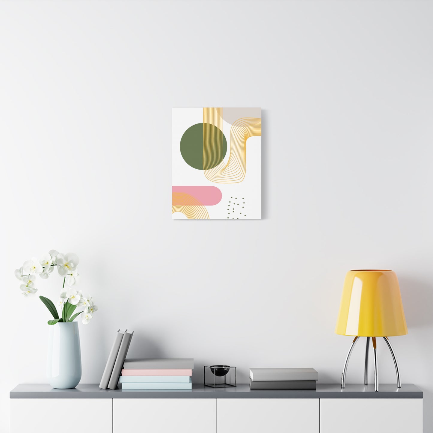 Minimal Geo Art Set 1.1 - Matte Canvas Decor with Minimalist Leaf Design